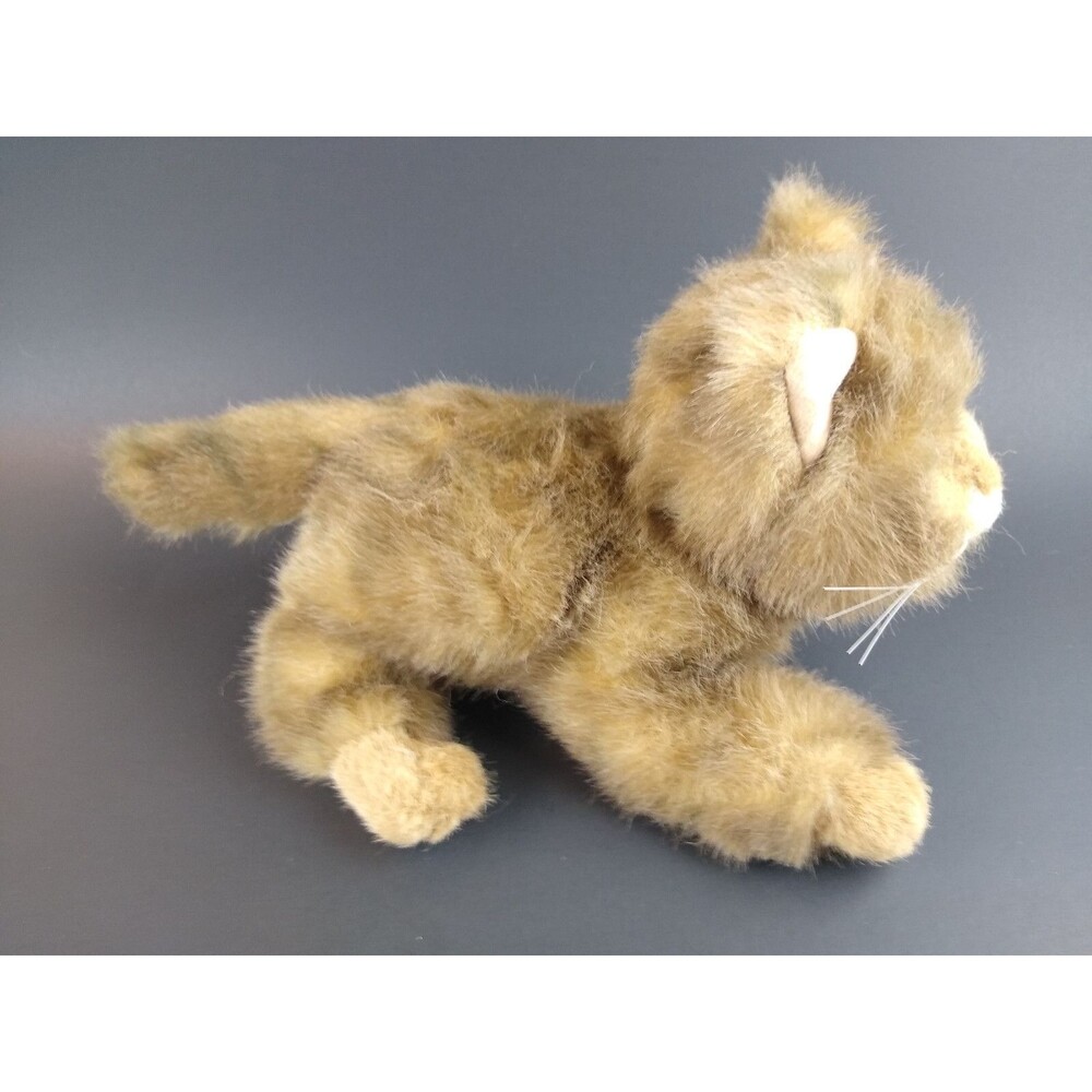 Plush Kitten Cat Stuffed Animal Brown Realistic Dakin Applause ~ 8 inch